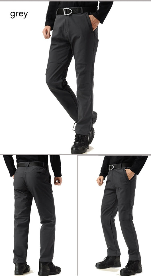 Pantalones Tácticos Soft Shell Hombre Talla Grande Forrados en Fleece para Senderismo - Image 13