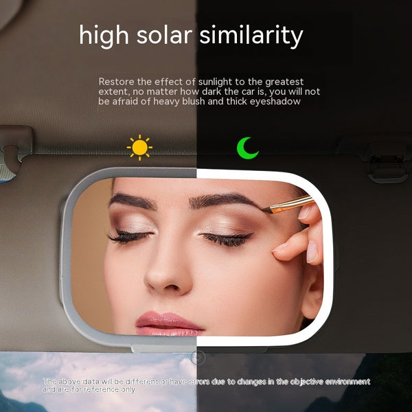 Espejo Retrovisor LED para Auto con Luz Maquillaje y Visera Solar