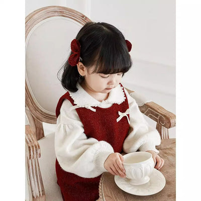 Falda Abrigo de Tirantes con Forro Polar para Niña - Diseño Rojo Elegante Año Nuevo - Image 16