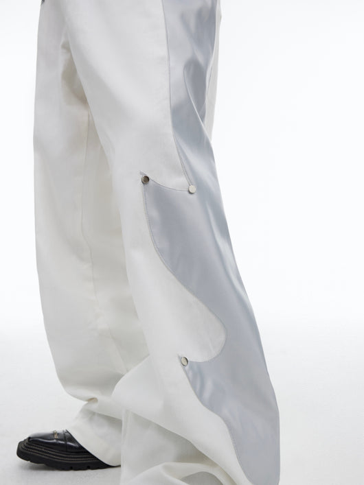 Pantalones de Patchwork en Cuero con Remaches Flame - Image 8