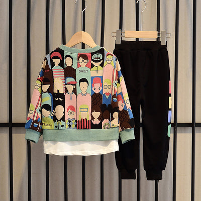 Conjunto Infantil Otoño Niño Estilo Coreano Casual con Diseño Cartoon - Image 8