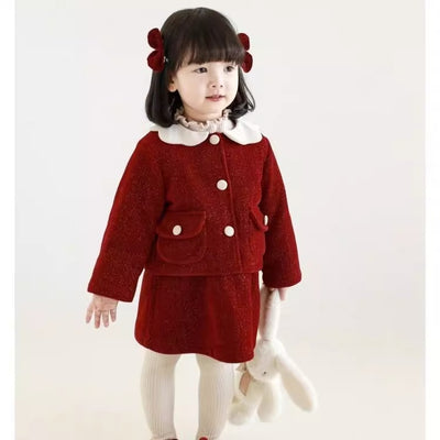 Falda Abrigo de Tirantes con Forro Polar para Niña - Diseño Rojo Elegante Año Nuevo - Image 42