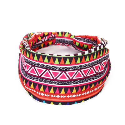 Banda Elástica Estampado Africano para Cabello - Diadema Deportiva Ancha Mujer Yoga - Image 30