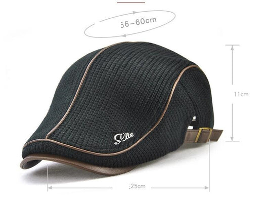 Gorra de Invierno Vintage Británica para Hombre - Gorro Tejido Grueso y Cálido - Image 5