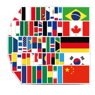 105 waterproof flag graffiti stickers, featuring various national flags like Turkey, Brazil, Canada, and USA. - Image 14
