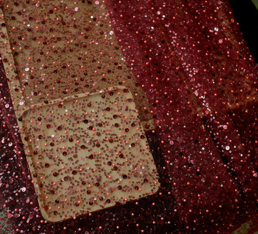 Vestido Asimétrico con Encaje Perlado y Bordado de Lentejuelas - Image 29