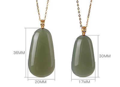 Colgante de Jade Hetian Gris con Incrustaciones de Oro 18K - Image 16
