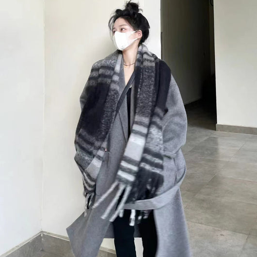 Chal Envolvente Diseño Pata de Gallo en Cashmere Suave para Mujer - Image 17
