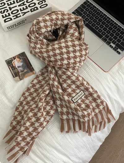 Chal Envolvente Diseño Pata de Gallo en Cashmere Suave para Mujer - Image 22