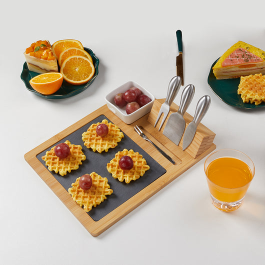 Tabla de Pizza de Bambú y Pizarra - Estilo Occidental Rústico - Image 10