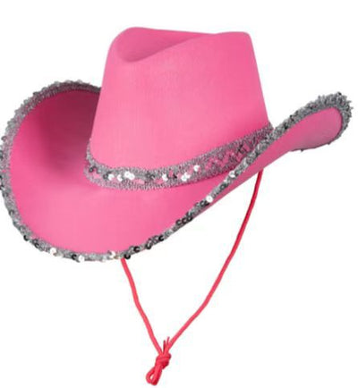 Sombrero Vaquero West Plateado con Borde Blanco - Image 11