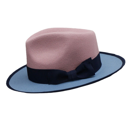Sombrero Fedora Hombre Patchwork Bicolor - Gorra de Fieltro Elegante - Image 12