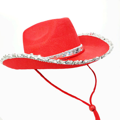 Sombrero Vaquero West Plateado con Borde Blanco - Image 23