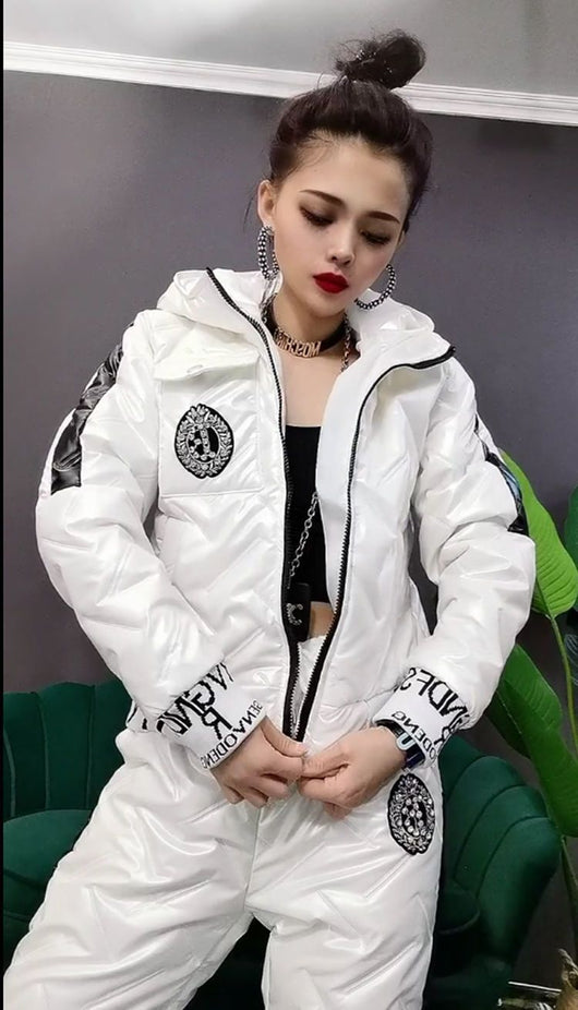 Conjunto Casual de Abrigo Acolchado con Capucha y Pantalón de Algodón para Mujer - Image 6