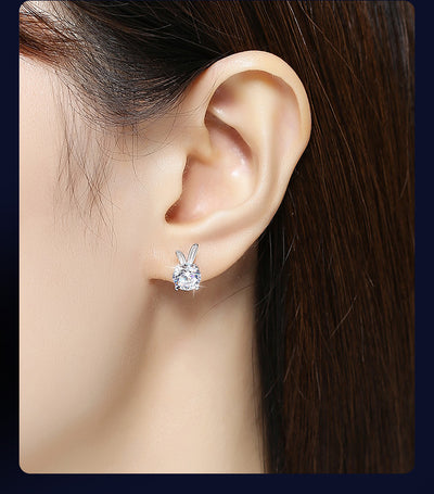 Aretes de Moissanita Conejo en Plata de Ley para Mujer - Image 19