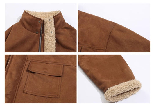 Abrigo de Lana Bereber para Hombre - Chaqueta Acolchada Retro con Forro Polar - Image 13
