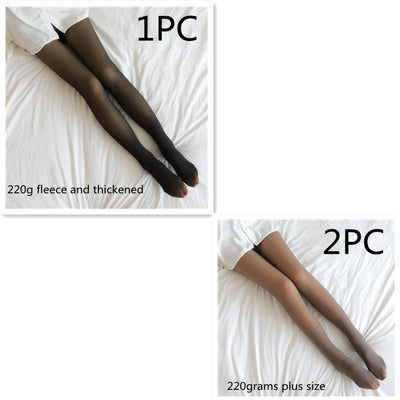 Leggins Térmicos Translúcidos Talla Grande con Forro Polar - Pantimedias Invierno - Image 80