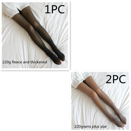 Leggins Térmicos Translúcidos Talla Grande con Forro Polar - Pantimedias Invierno - Image 80