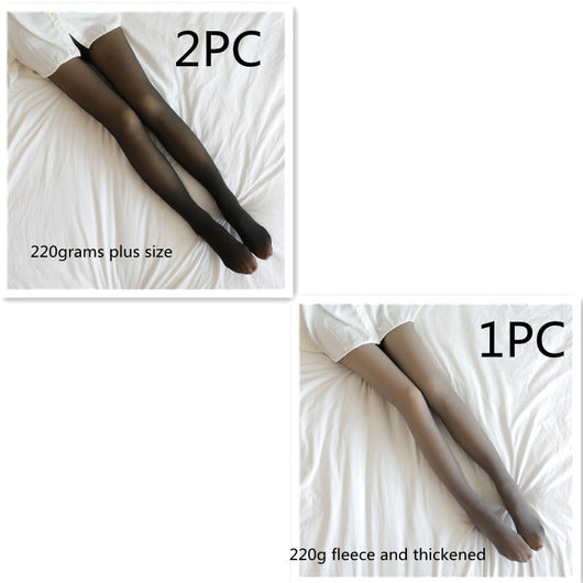 Leggins Térmicos Translúcidos Talla Grande con Forro Polar - Pantimedias Invierno - Image 84