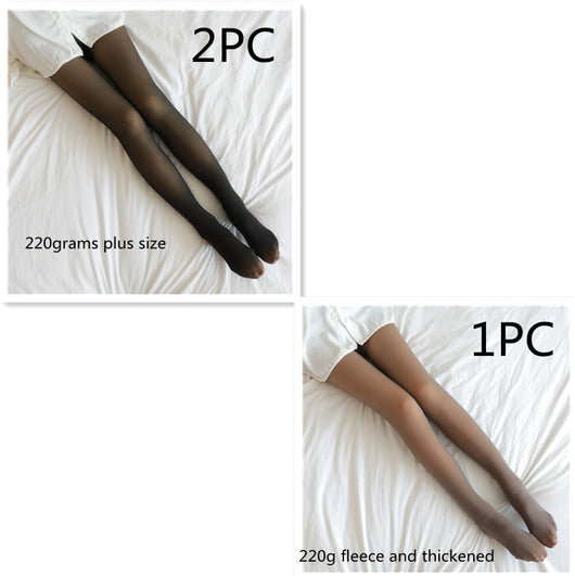 Leggins Térmicos Translúcidos Talla Grande con Forro Polar - Pantimedias Invierno - Image 90