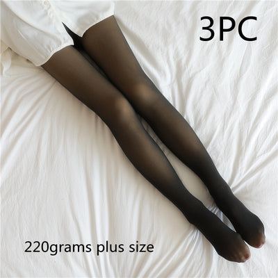 Leggins Térmicos Translúcidos Talla Grande con Forro Polar - Pantimedias Invierno - Image 95