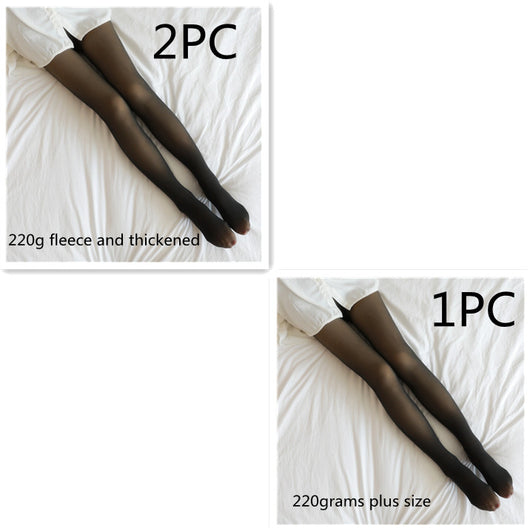 Leggins Térmicos Translúcidos Talla Grande con Forro Polar - Pantimedias Invierno - Image 97