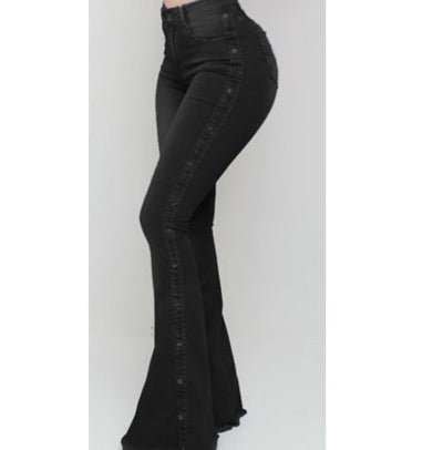 Pantalones Denim Acampanados de Cintura Alta con Elastano para Mujer - Image 11