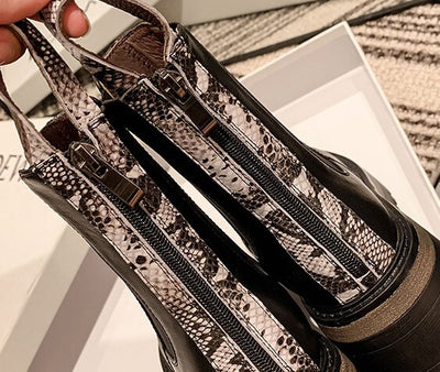 Botas Martin de Cuero con Tacón Alto Grueso Estilo Coreano para Mujer - Image 13