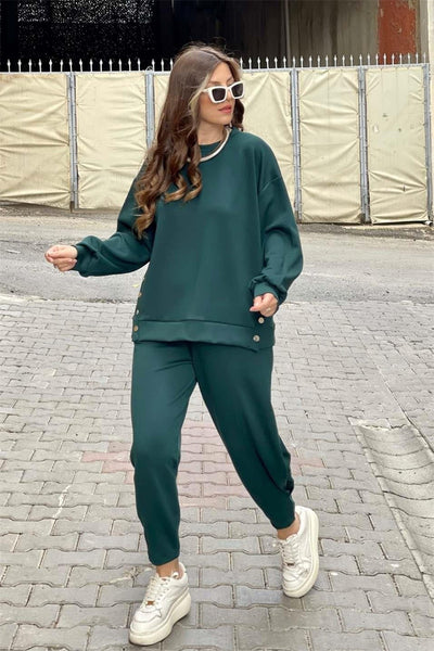 Conjunto Deportivo Casual: Camisa Manga Larga con Botones + Pantalón Ajustado - Image 8