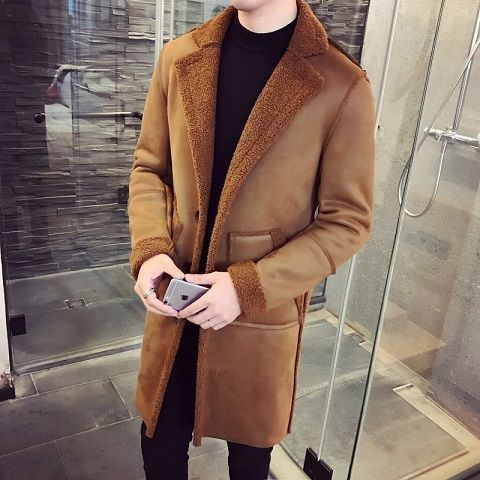 Chaqueta Cortavientos de Gamuza para Hombre - Largo Medio - Image 10