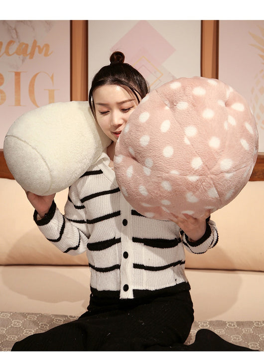Almohada Larga de Peluche con Forma de Seta - Respaldo Cómodo para Sala de Estar - Image 31