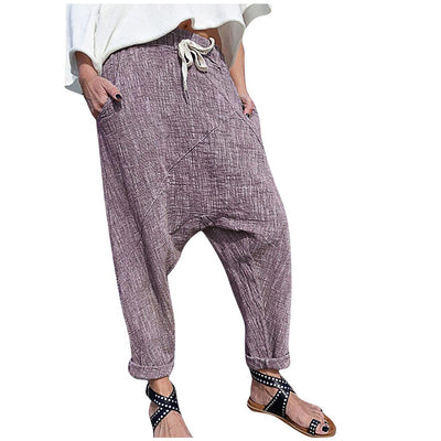 Pantalones Anchos de Lino y Algodón con Bolsillos para Mujer Talla Grande - Image 17