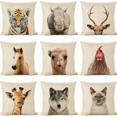 Funda de Almohada Lino con Diseño Animal - Loro y Venado - Image 24