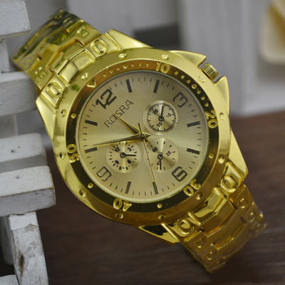 Reloj de Cuarzo con Correa de Acero y Esfera Romana Dorado - Image 6