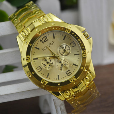 Reloj de Cuarzo con Correa de Acero y Esfera Romana Dorado - Image 7