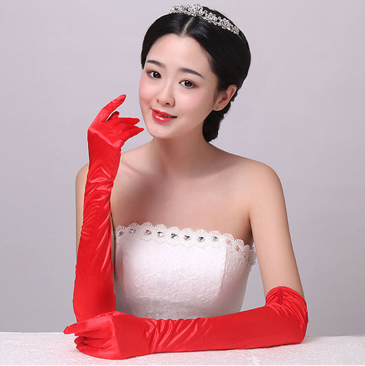 Guantes de Novia con Cobertura de Cicatrices y Doble Hilera de Perlas - Protección Solar - Image 16