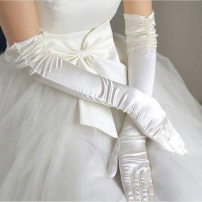 Guantes de Novia con Cobertura de Cicatrices y Doble Hilera de Perlas - Protección Solar - Image 20