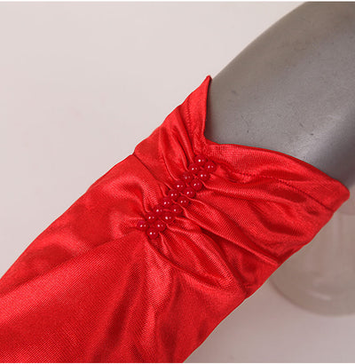 Guantes de Novia con Cobertura de Cicatrices y Doble Hilera de Perlas - Protección Solar - Image 22