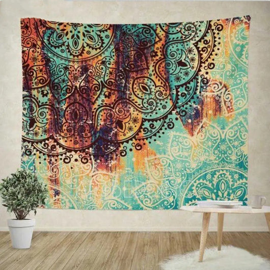 Tapiz Bohemio Mandala Sevenstars con Flores Hippie y Diseño de Flores Dibujadas - Image 9