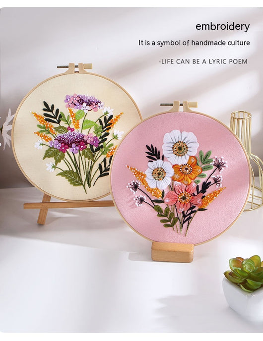 Kit de Bordado DIY Ramo de Flores Coloridas para Cuadro Colgante - Image 14