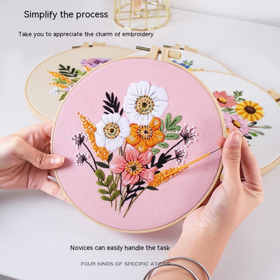 Kit de Bordado DIY Ramo de Flores Coloridas para Cuadro Colgante - Image 21