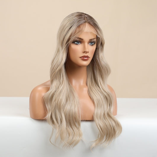 Peluca Rizada Textura Dorada Degradada Grande para Mujeres - Image 18
