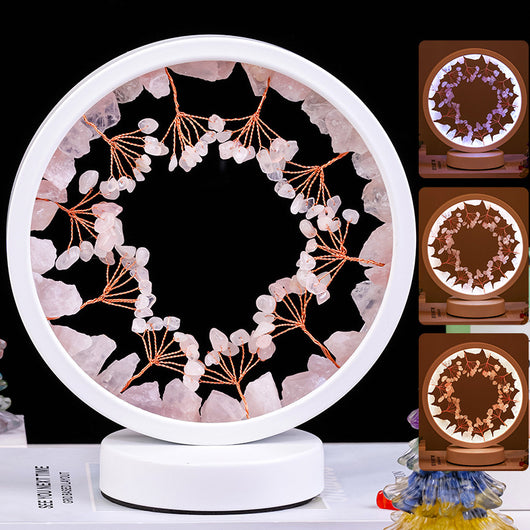 Lámpara Nocturna de Cristal Natural con Árbol Floral - Luz USB Ambiente Decorativa - Image 10