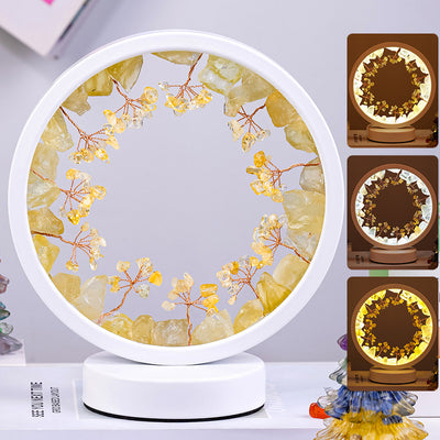 Lámpara Nocturna de Cristal Natural con Árbol Floral - Luz USB Ambiente Decorativa - Image 11