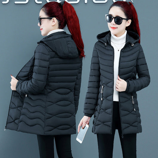 Chaqueta Acolchada Slim de Algodón para Mujer - Largo Medio - Image 13