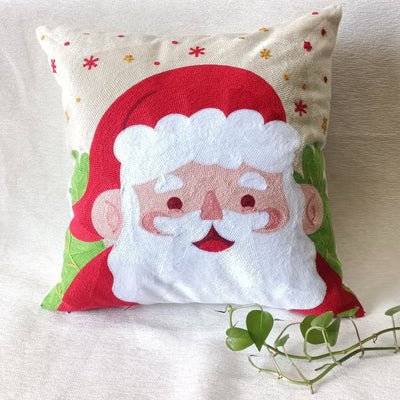 Funda de Almohada con Bordado Navideño Estilo Caricatura - Image 18