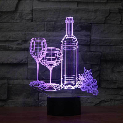 Lámpara Nocturna 3D Botella de Vino con Luz Multicolor - Image 4