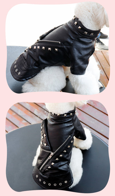 Abrigo de Cuero para Mascotas - Ropa de Moda Coreana para Perros y Gatos - Image 10