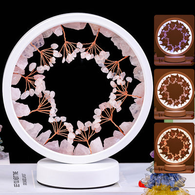 Lámpara Nocturna de Cristal Natural con Árbol Floral - Luz USB Ambiente Decorativa - Image 17