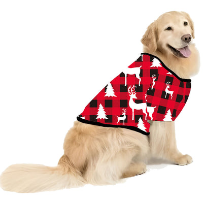 Matching family Christmas pajamas in green and white plaid with deer and Christmas tree graphics. - Image 26